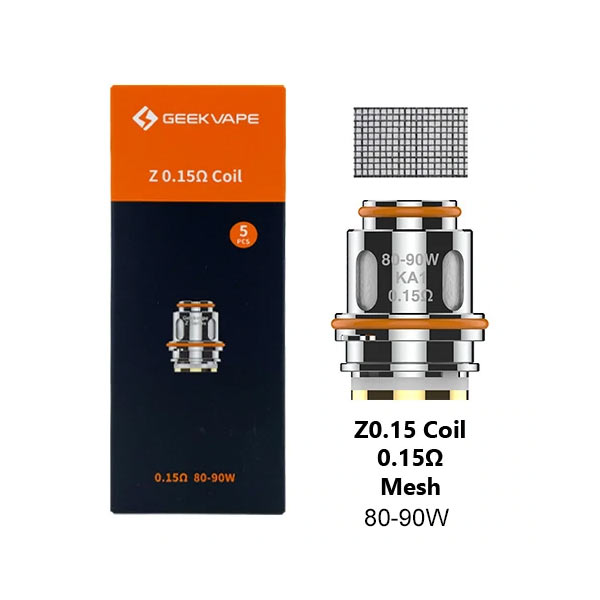 Geekvape Z Series Coil For Z (Zeus) Sub Ohm Tank,Obelisk Tank,Obelisk 120FC kit,Obelisk 200 kit,Z Sub Ohm 2021 Tank,Z Sub Ohm SE Tank,Z Fli Tank / Aegis Legend III Kit (5pcs/pack)