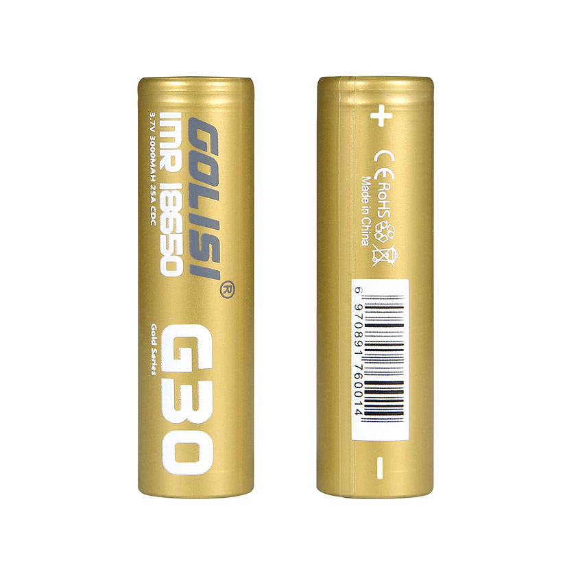 2pcs Golisi G30 IMR 18650 3000mAh 25A Flat Top Li-ion Rechargeable Battery