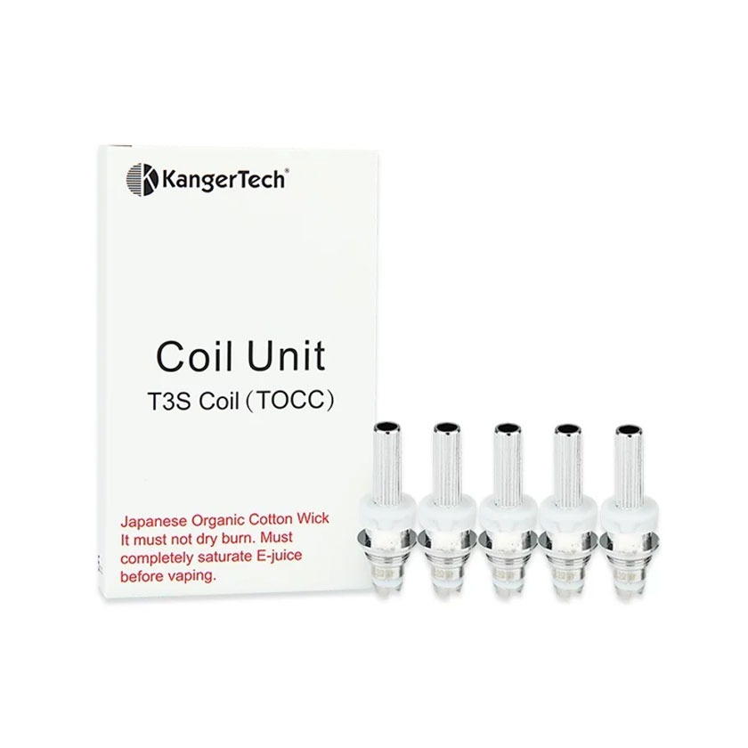5pc TOCC (Organic Cotton Coil) for KangerTech T3S & MT3S Bottom Coil Clearomizers